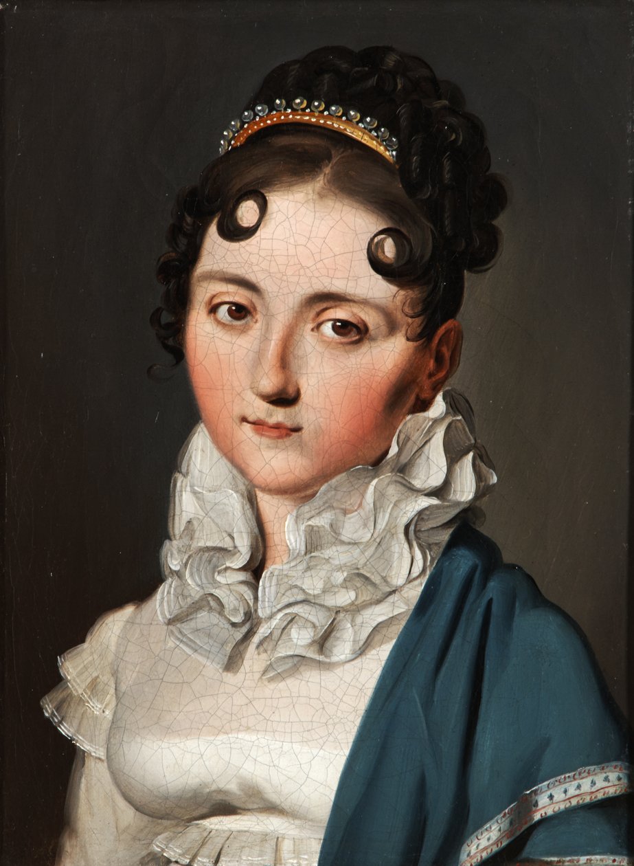 Portrét mladé ženy se zeleným šátkem od Louis Leopold Boilly