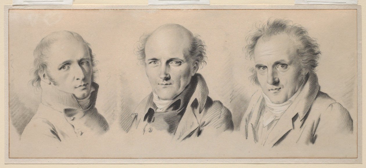 Portréty Charlese Perciera, Pierra-Françoise-Léonarda Fontaina a Claude-Louise Berniera od Louis Leopold Boilly
