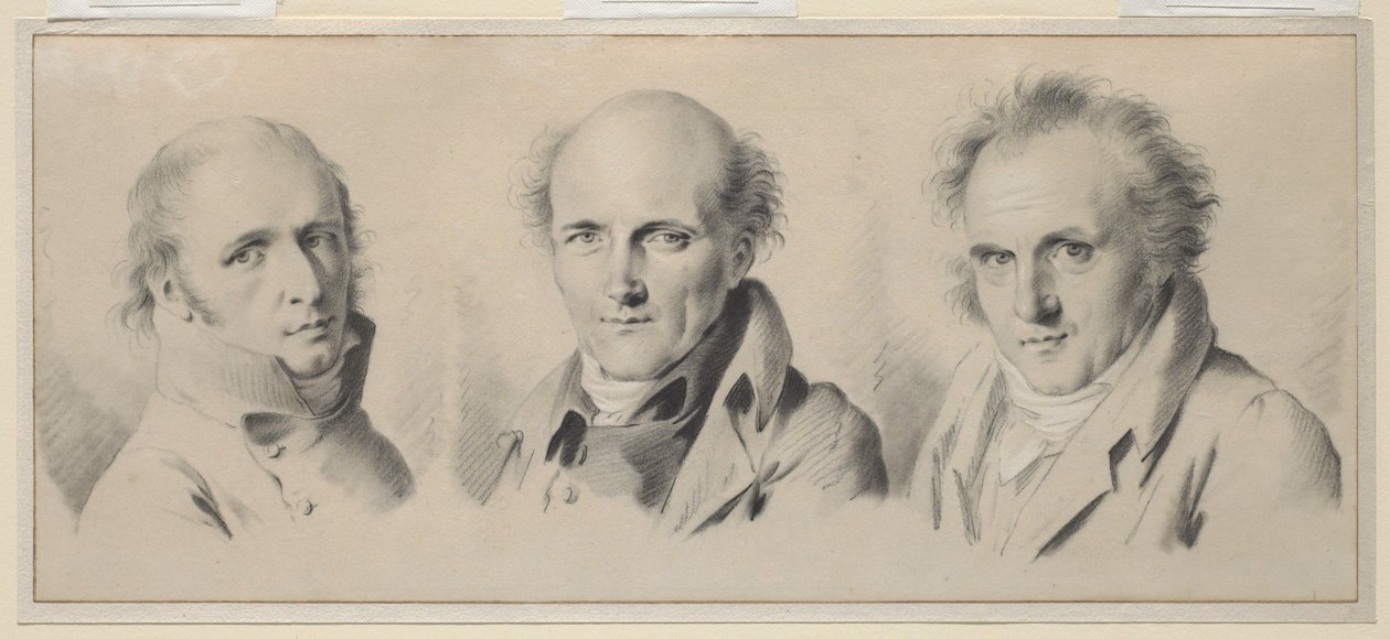 Portréty Charlese Perciera, Pierre-Francois Leotard Fontaine a Claude-Louis Bernier, před rokem 1807 od Louis Leopold Boilly