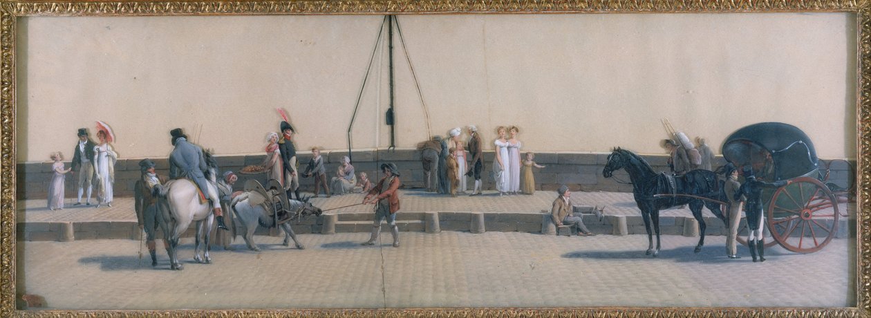 Královský mostní průjezd, kolem roku 1800 (olej na skle) od Louis Leopold Boilly