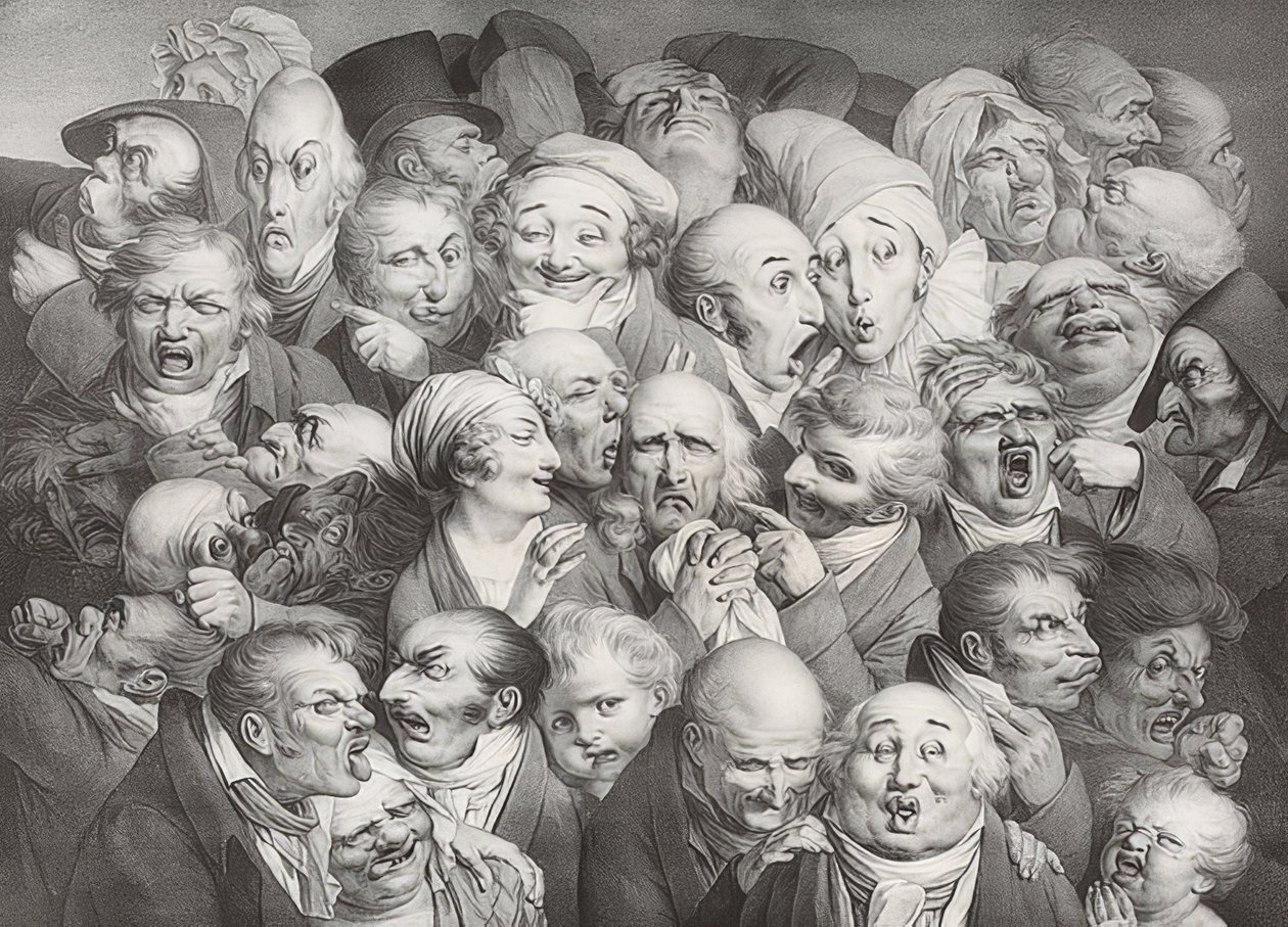 Setkání 35 různých hlav (35 verschiedene Köpfe). 1825 od Louis Leopold Boilly