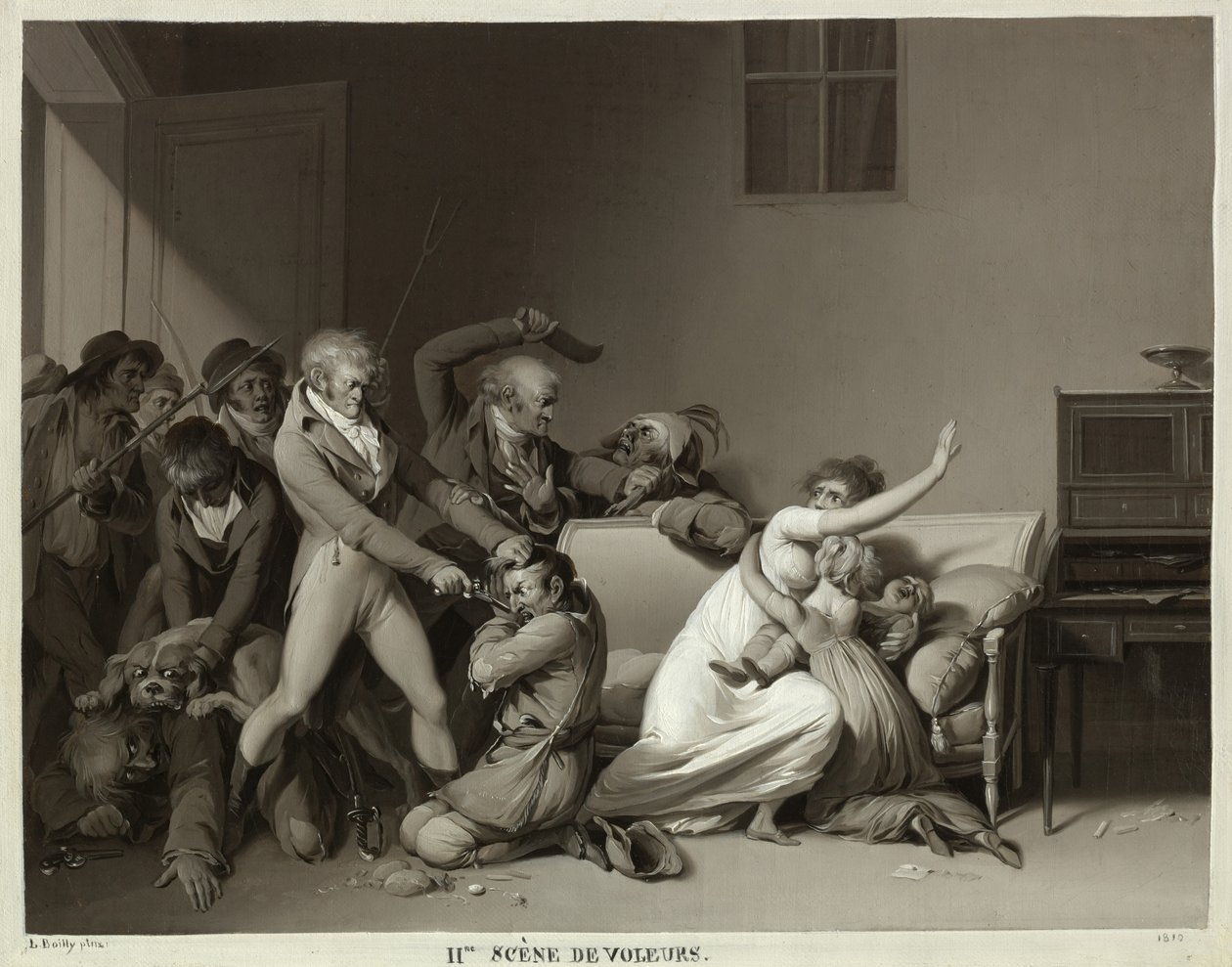 Druhá scéna zlodějů: Zatčení zlodějů, 1810 od Louis Leopold Boilly