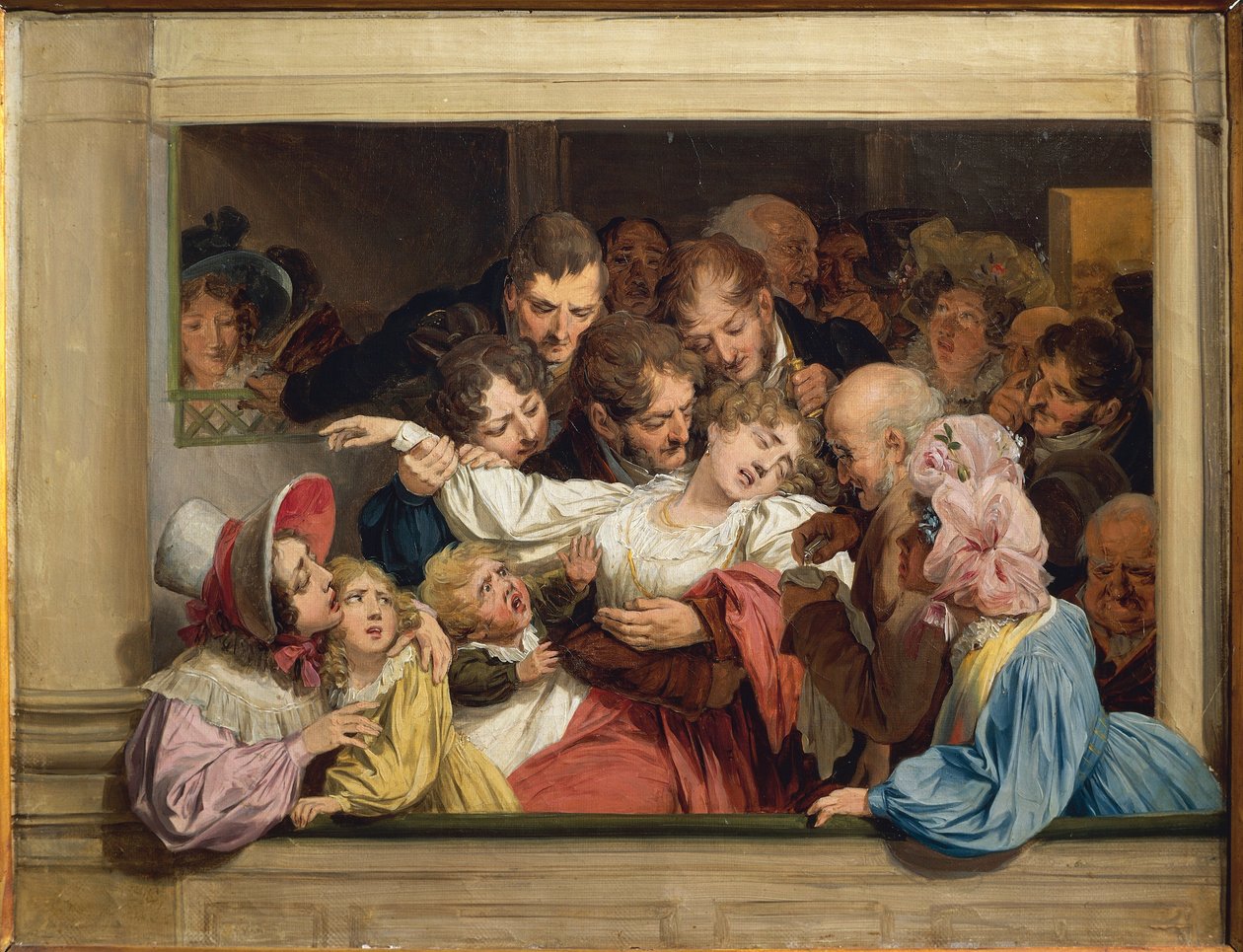 Jeviště v den volné zábavy: efekt melodramatu, Louis Leopold Boilly, olej na plátně od Louis Leopold Boilly