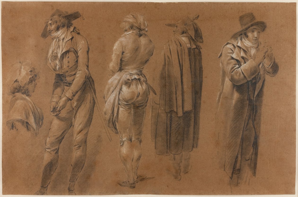 Studie pro The Speculators v Palais Royal od Louis Leopold Boilly