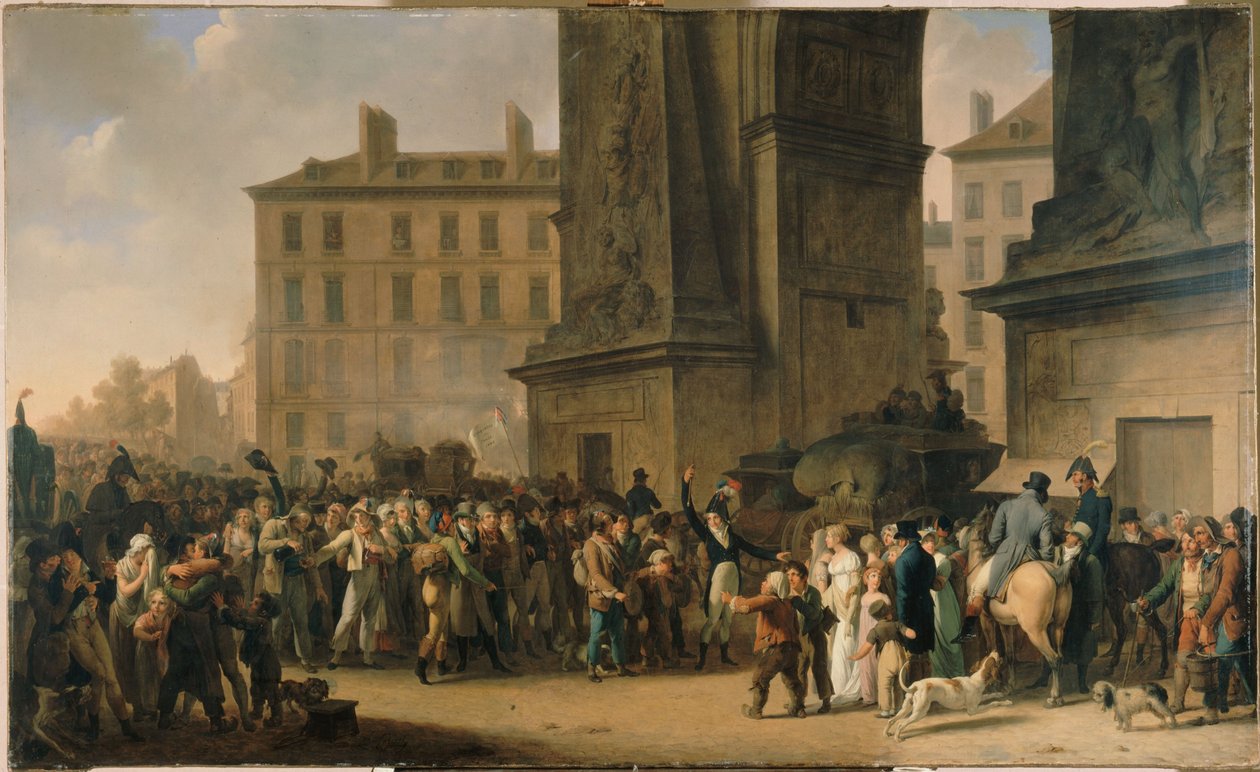 Odvedenci pochodující kolem Porte Saint-Denis v roce 1807, asi 1808 (olej na plátně) od Louis Leopold Boilly