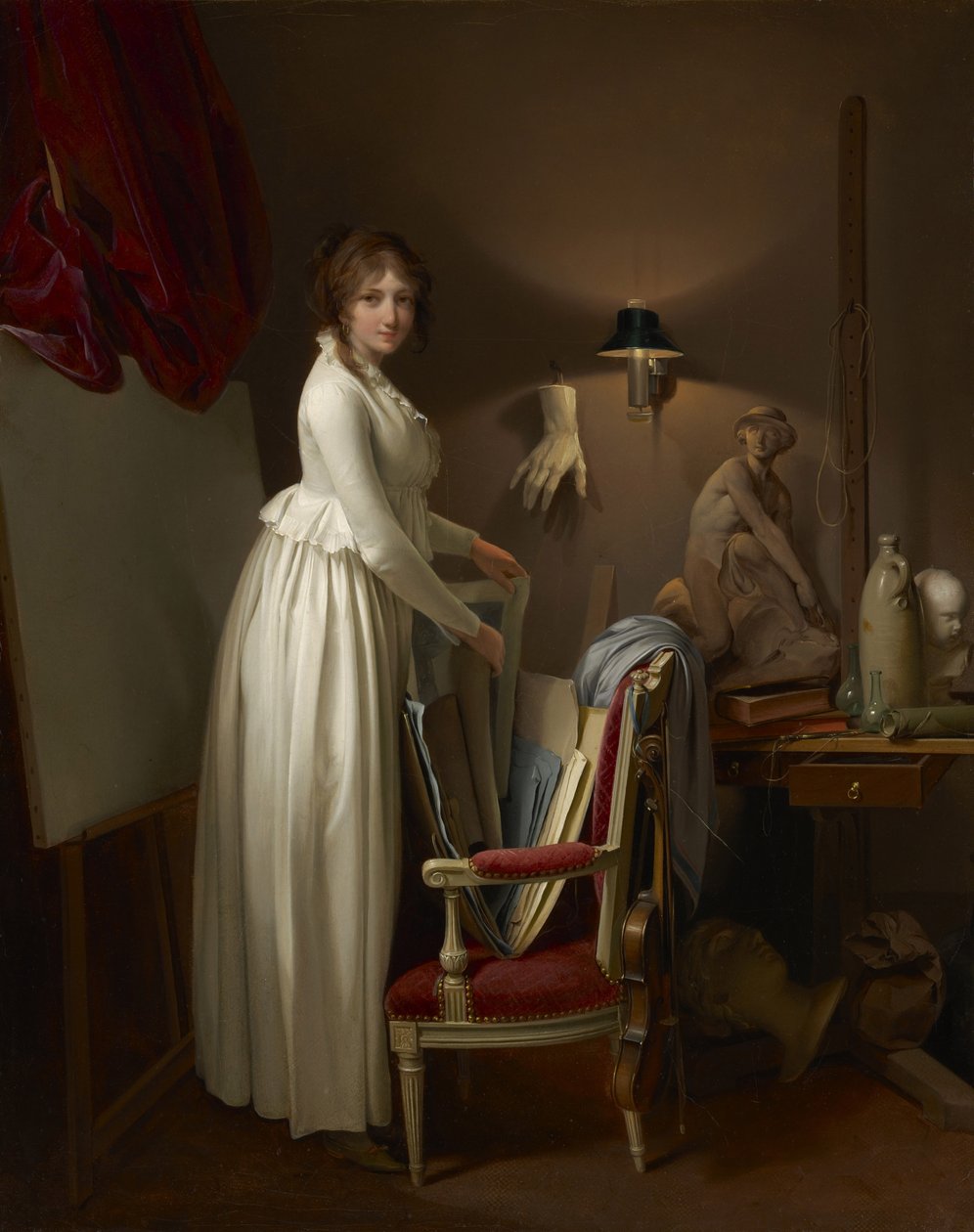Umělcova manželka v jeho studiu, c.1795-99 od Louis Leopold Boilly