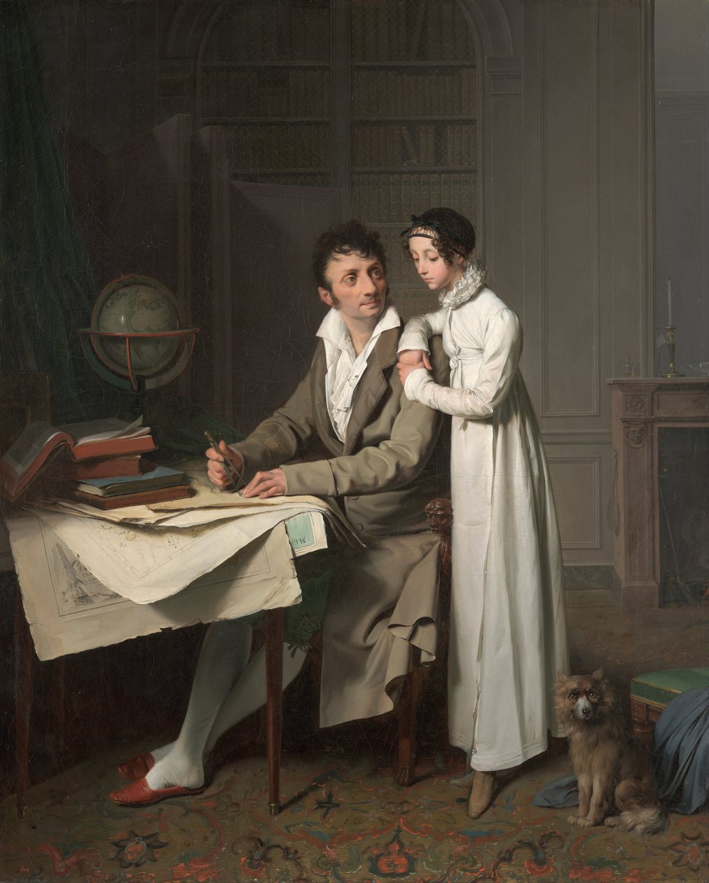Portrét lekce zeměpisu pana Gaudryho a jeho dcery od Louis Leopold Boilly