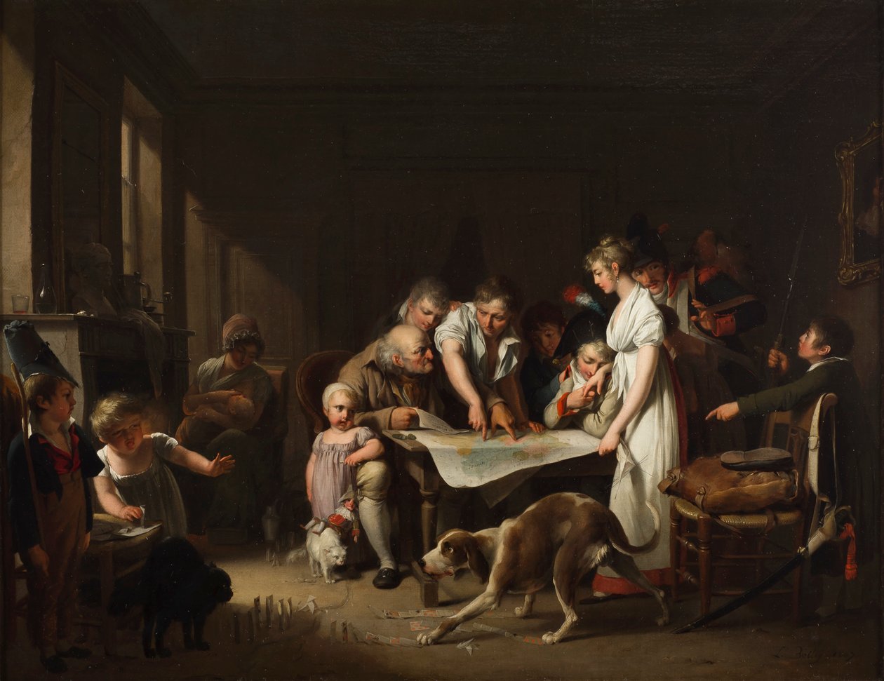 Čtení Bulletinu Velké armády od Louis Leopold Boilly