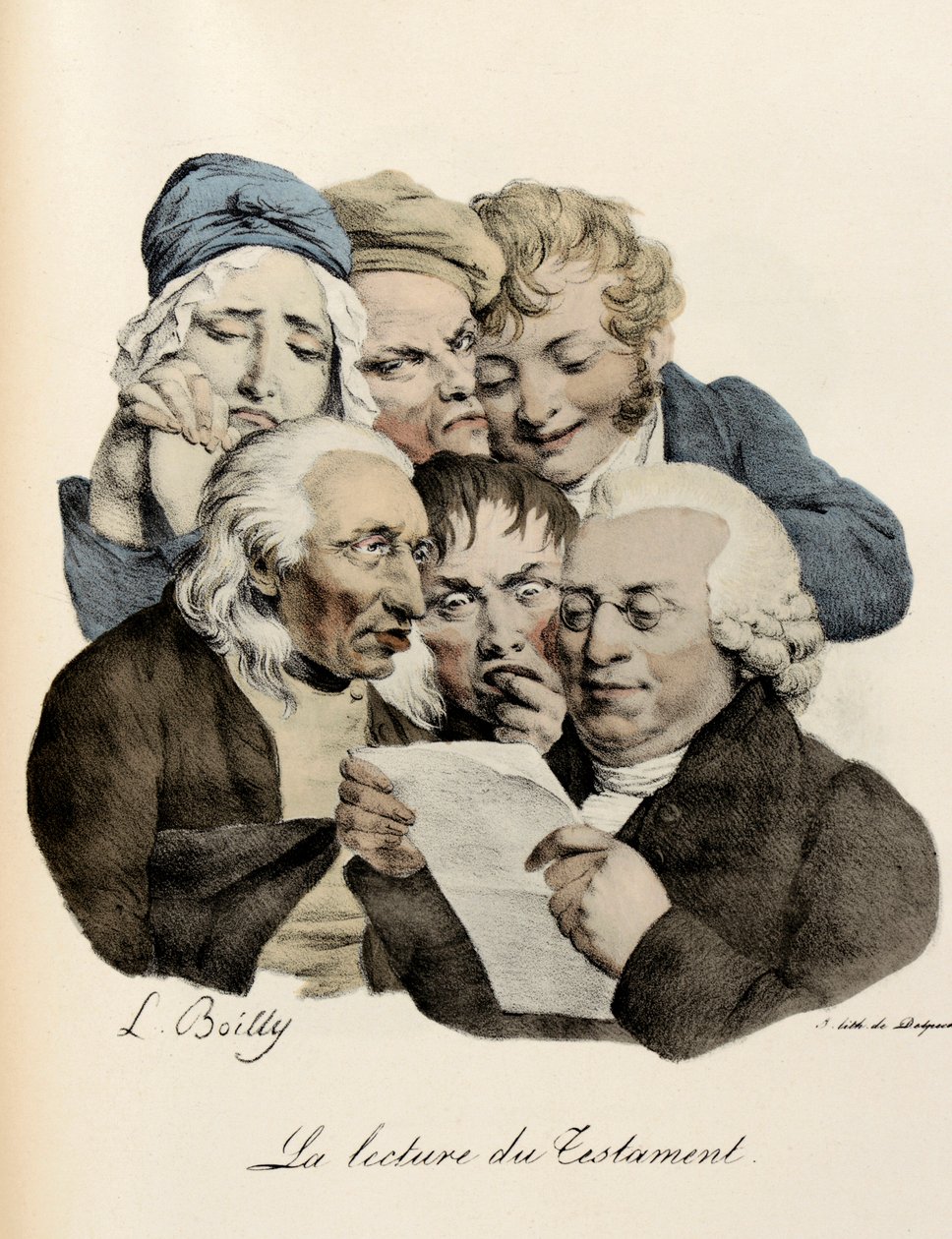 Čtení rytiny závěti od Louise-Leopolda Boillyho (Louis Leopold Boilly od Louis Leopold Boilly