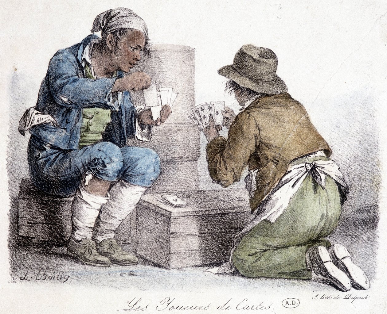 Hráči karet, rytina L. Boillyho, kolem roku 1820. od Louis Leopold Boilly