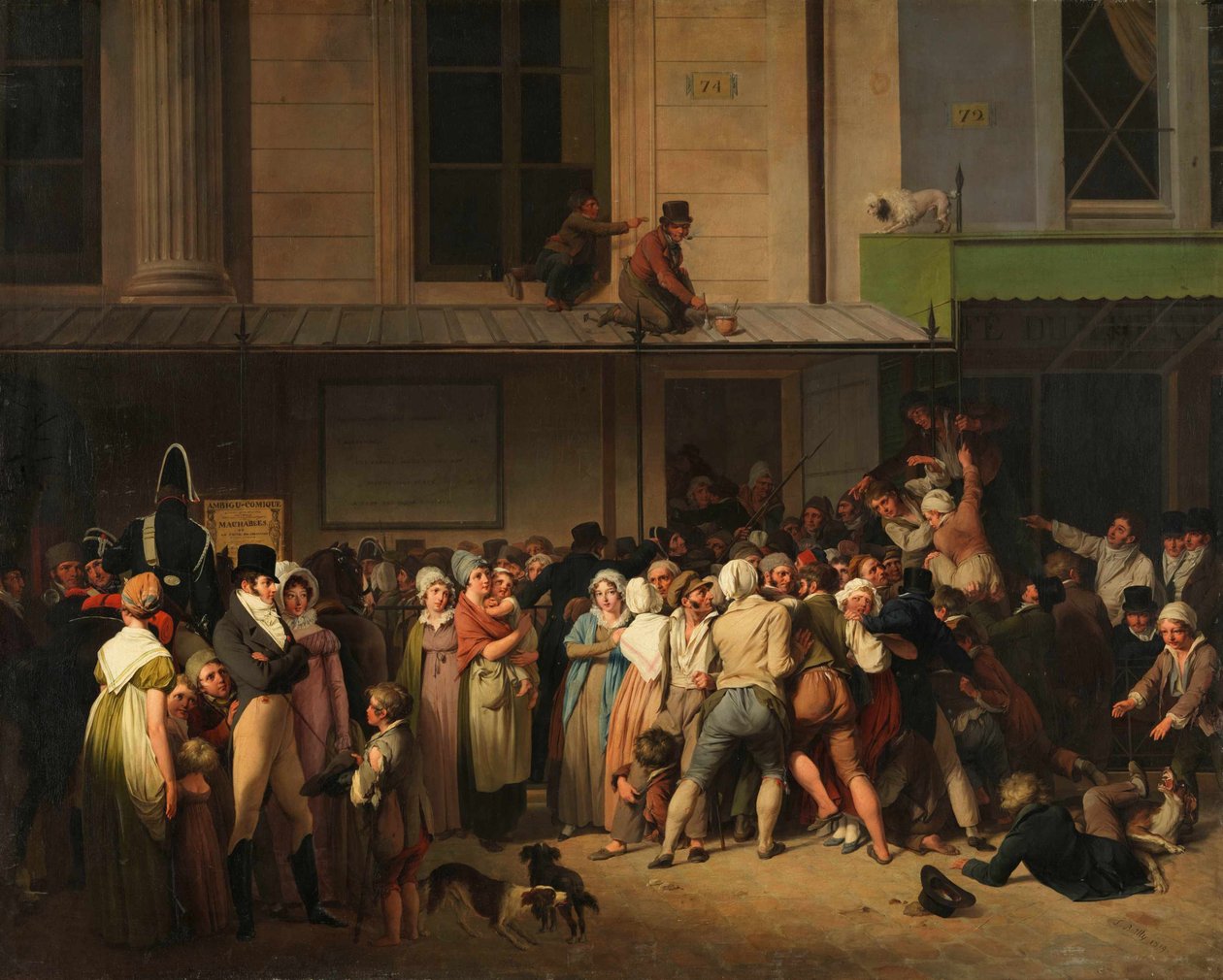 Vstup do Théâtre de lAmbigu-Comique v den bezplatného představení, cca 1819. od Louis Leopold Boilly