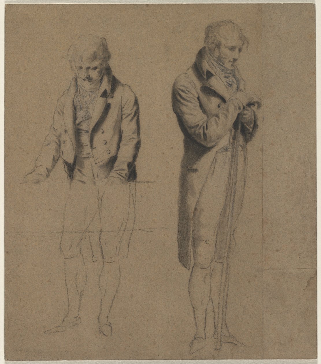 Studie dvou stojících figur pro hru kulečník, c. 1807. od Louis Leopold Boilly