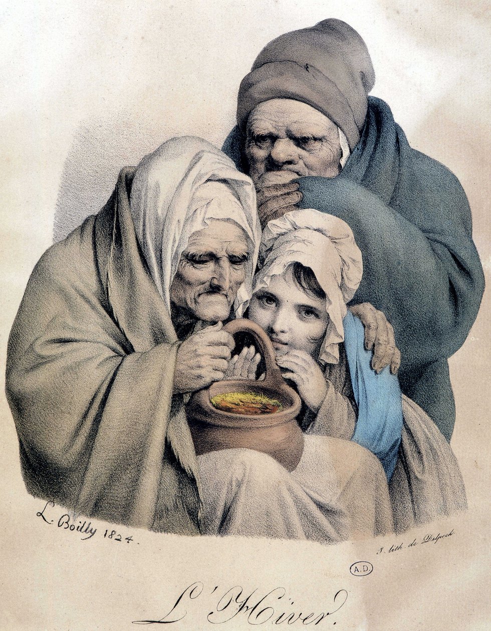 Zima - kresba od Boillyho od Louis Leopold Boilly
