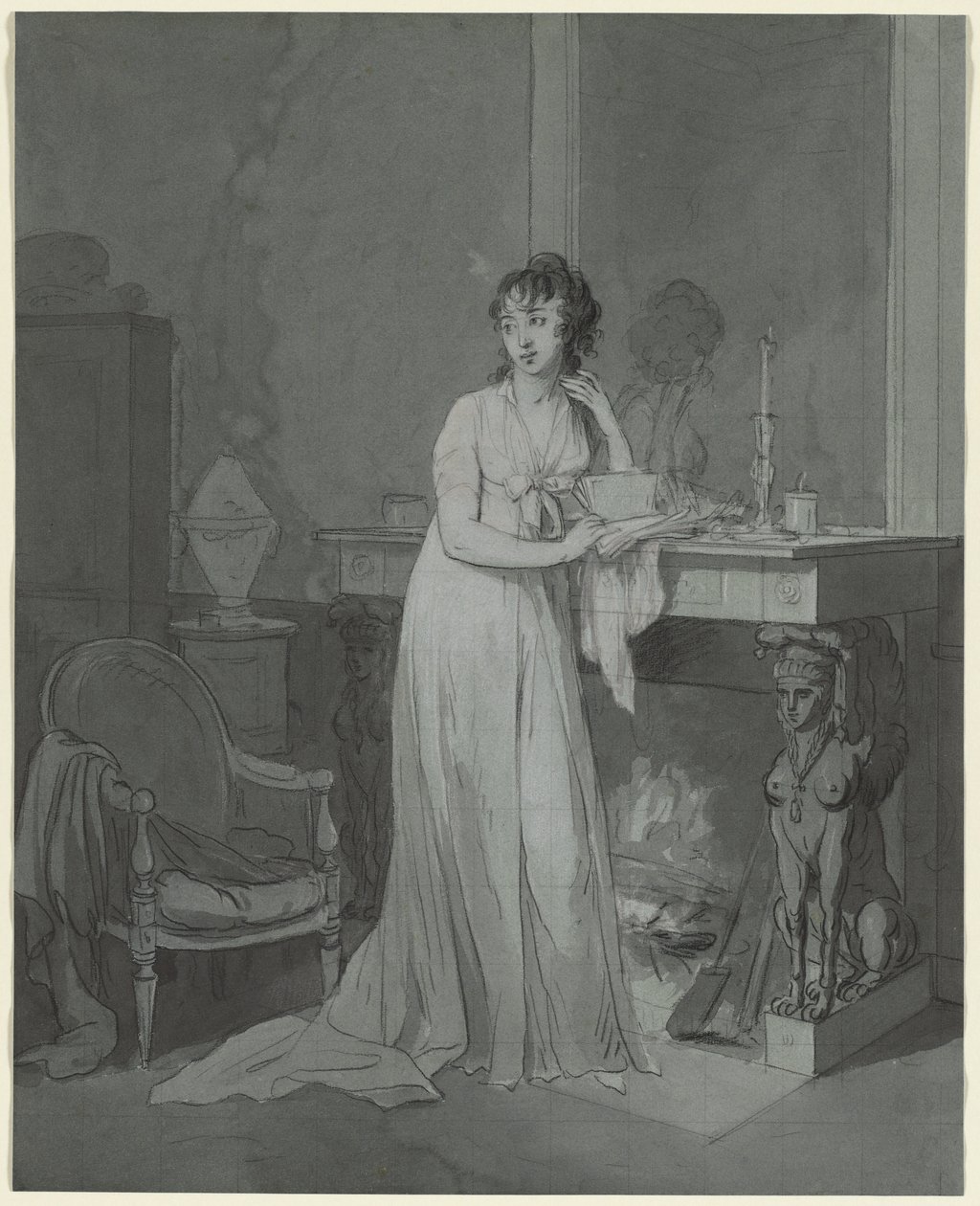 Žena před krbem, c. 1803. od Louis Leopold Boilly