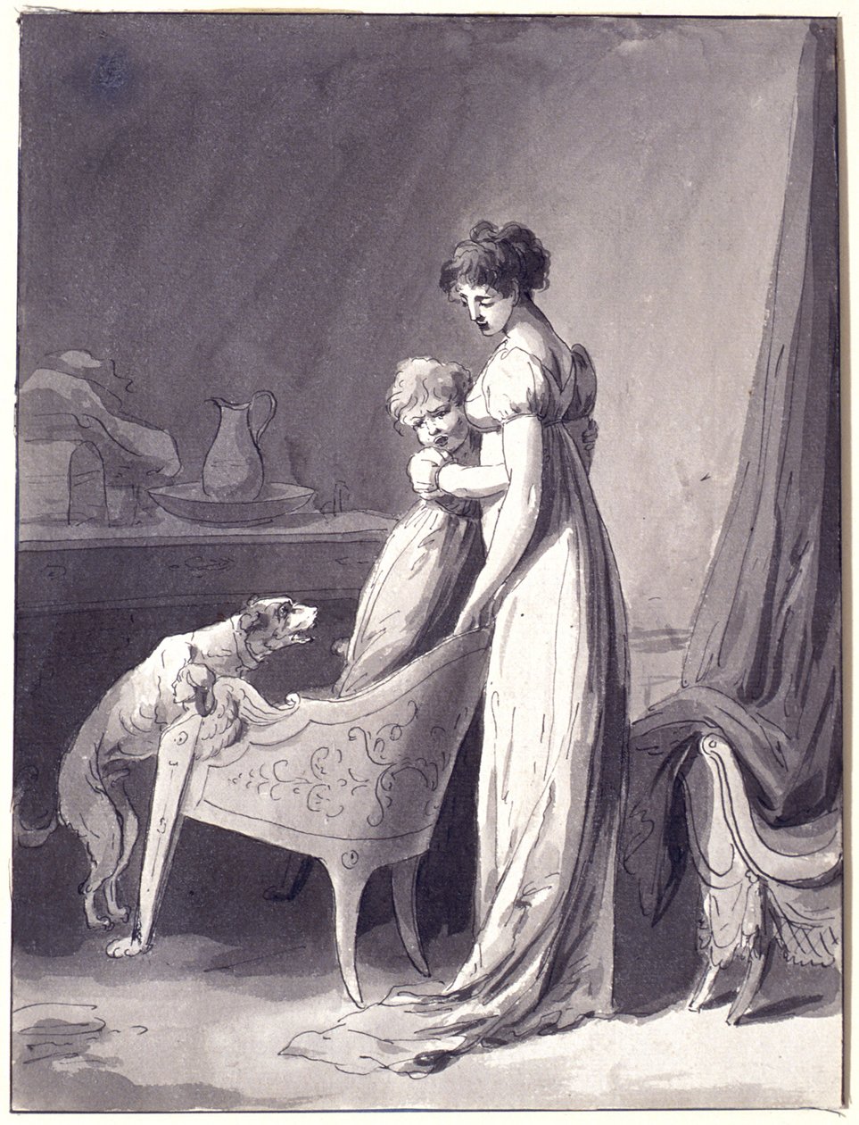 Žena s dítětem a psem od Louis Leopold Boilly