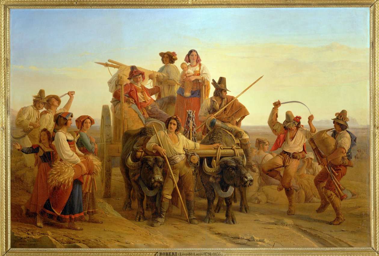 Příjezd kombajnů do bažin Pontins ... od Louis Leopold Robert