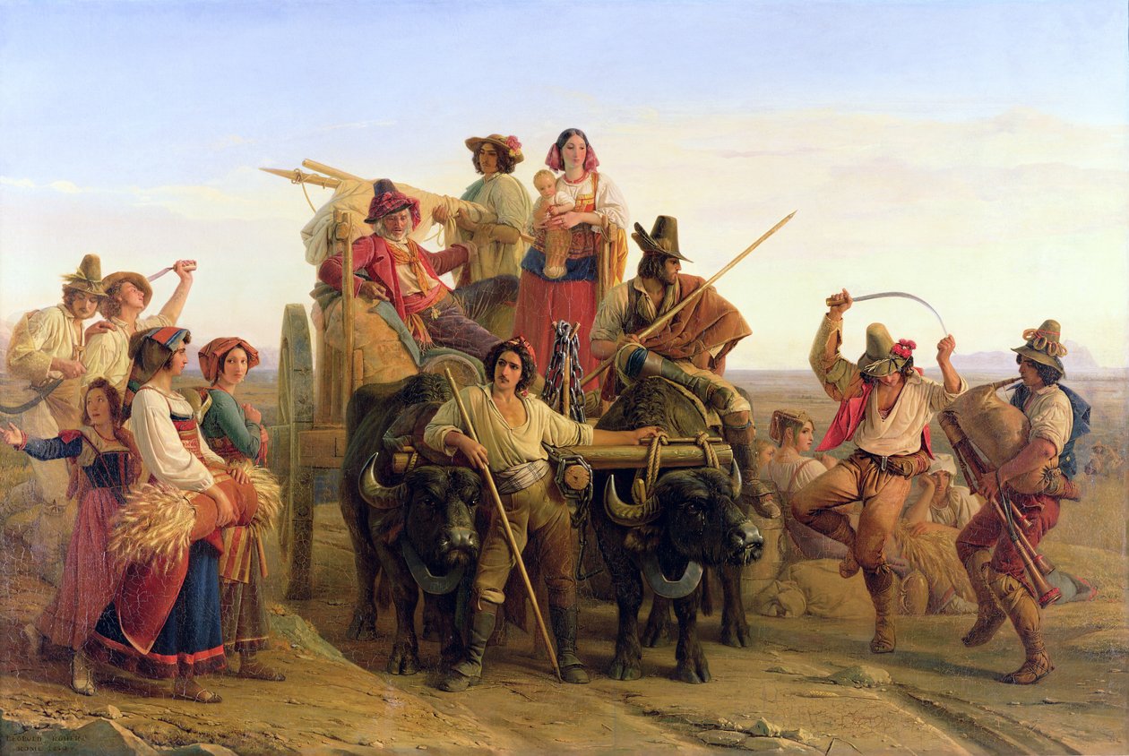 Příjezd kombajnů v Pontine Marshes, 1830 od Louis Leopold Robert