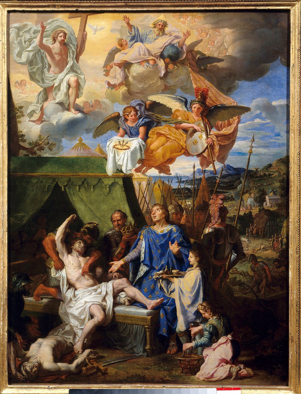 Thaumaturgie: „“ Král Ludvík IX. (1214-1270) (Svatý Ludvík) válčící s ekrouelami „“ Obraz Louise Licherie De Beury (1629-1687) Sun. 0,79 x 0,58 m Rouen, Musee Des Beaux Arts od Louis Licherie de Beurie