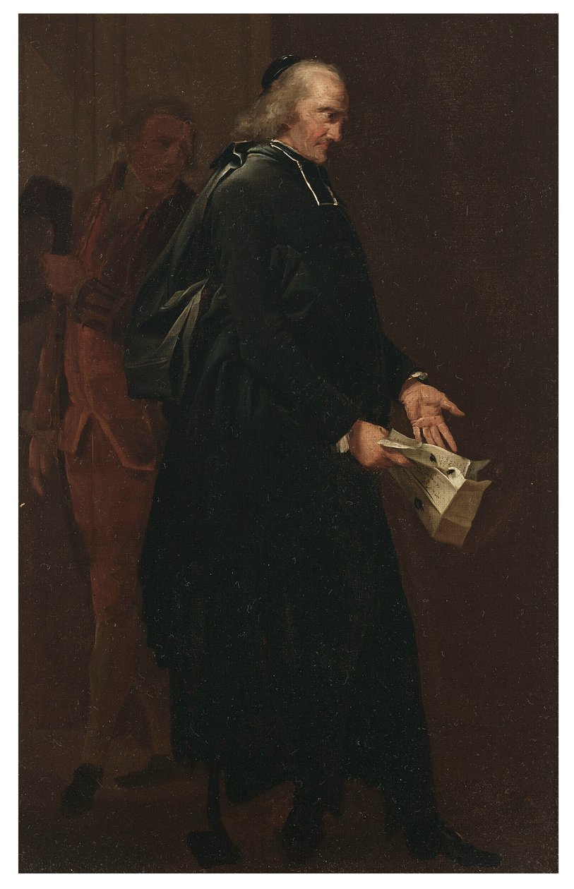 Opat drží dopis od Louis Leopold Boilly