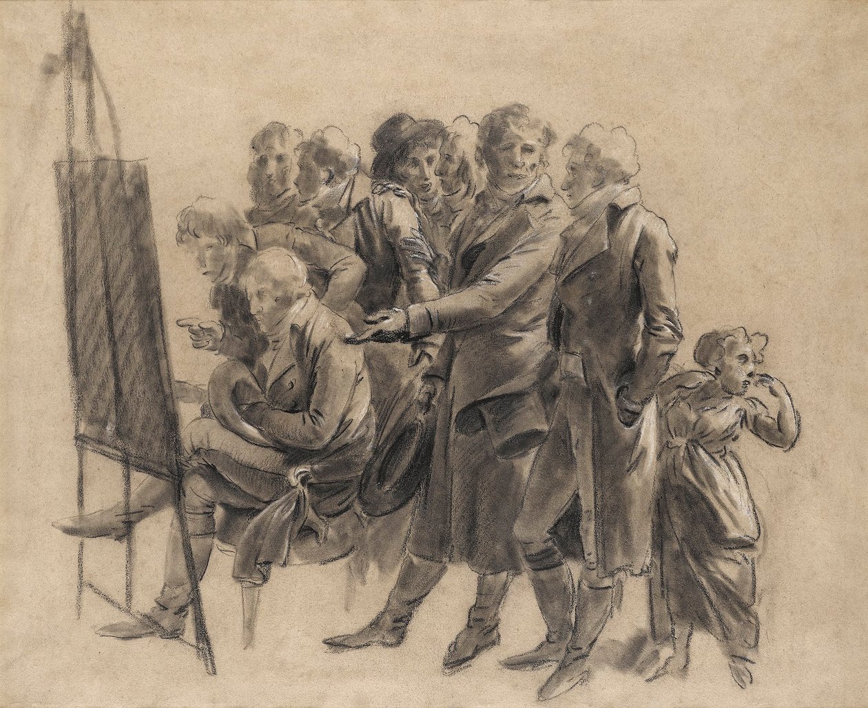 Louis-Léopold Boilly - Setkání umělců (skica) od Louis Leopold Boilly