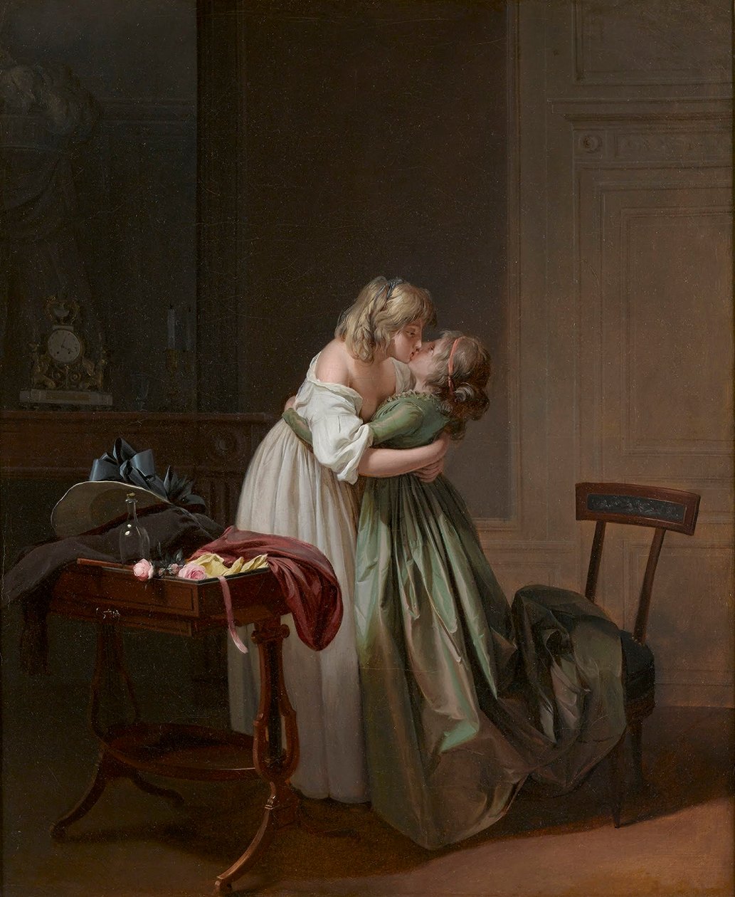 Louis-Léopold Boilly - Dvě mladé ženy se líbají od Louis Leopold Boilly