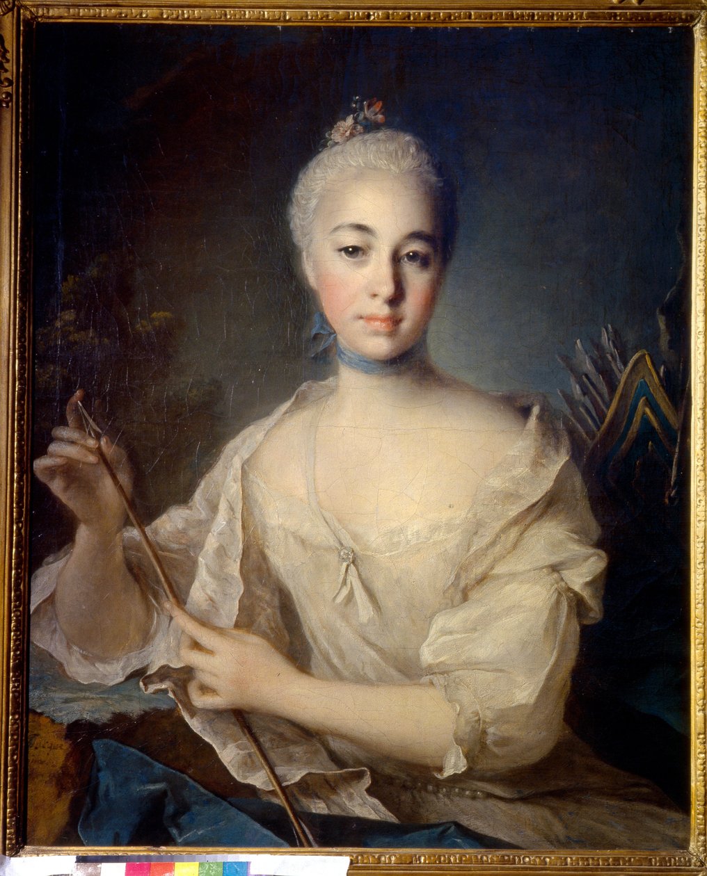 Portrét hraběnky Anny Voroncovové (1743-1769) (Portrét hraběnky A. Voroncovové). Obraz Louis Tocque (1696-1772), olej na plátně, cca 1758. Francouzské umění od Louis Tocqué