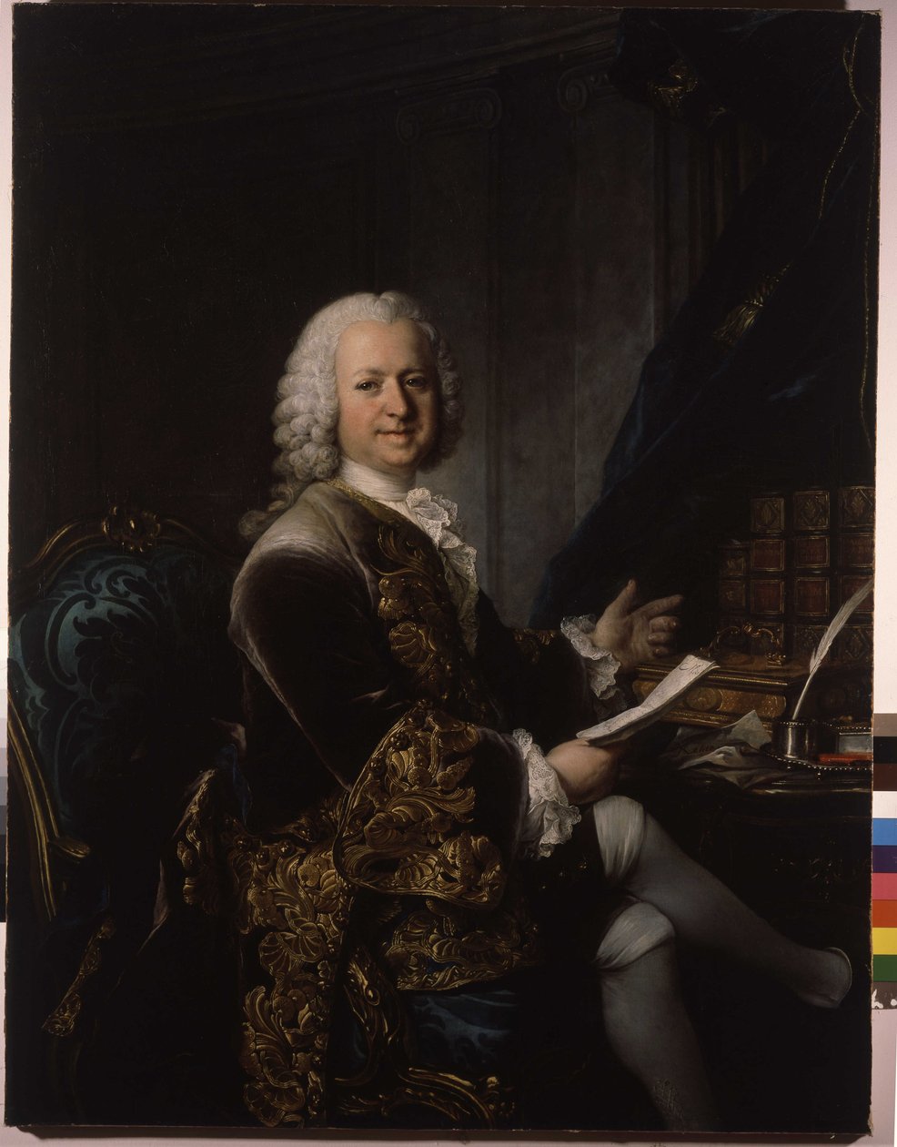 Portrét Louise Phelypeauxe, hraběte ze Saint Florentina, markýze a vévody z La Vrilliere (1705-1777), francouzského státníka od Louis Tocqué