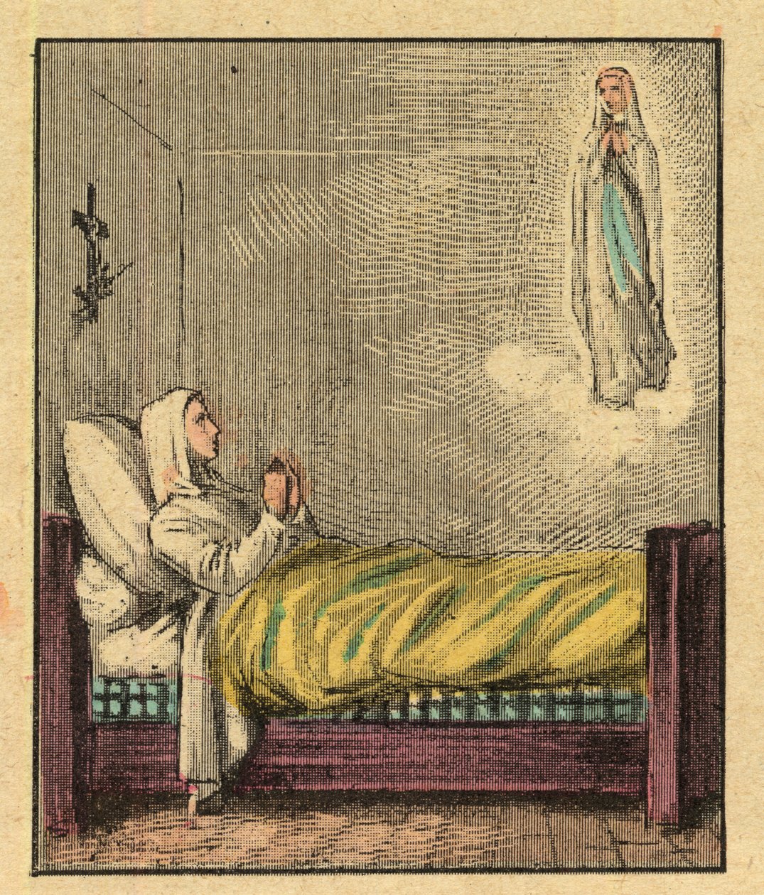 Bernadette Soubirous (1844-1879) - Rytina z „“ Náboženské učení očima. Báječné album“ Louis Maitrejean a Georget Ramond - Francie 1910 od Louis Maitrejean
