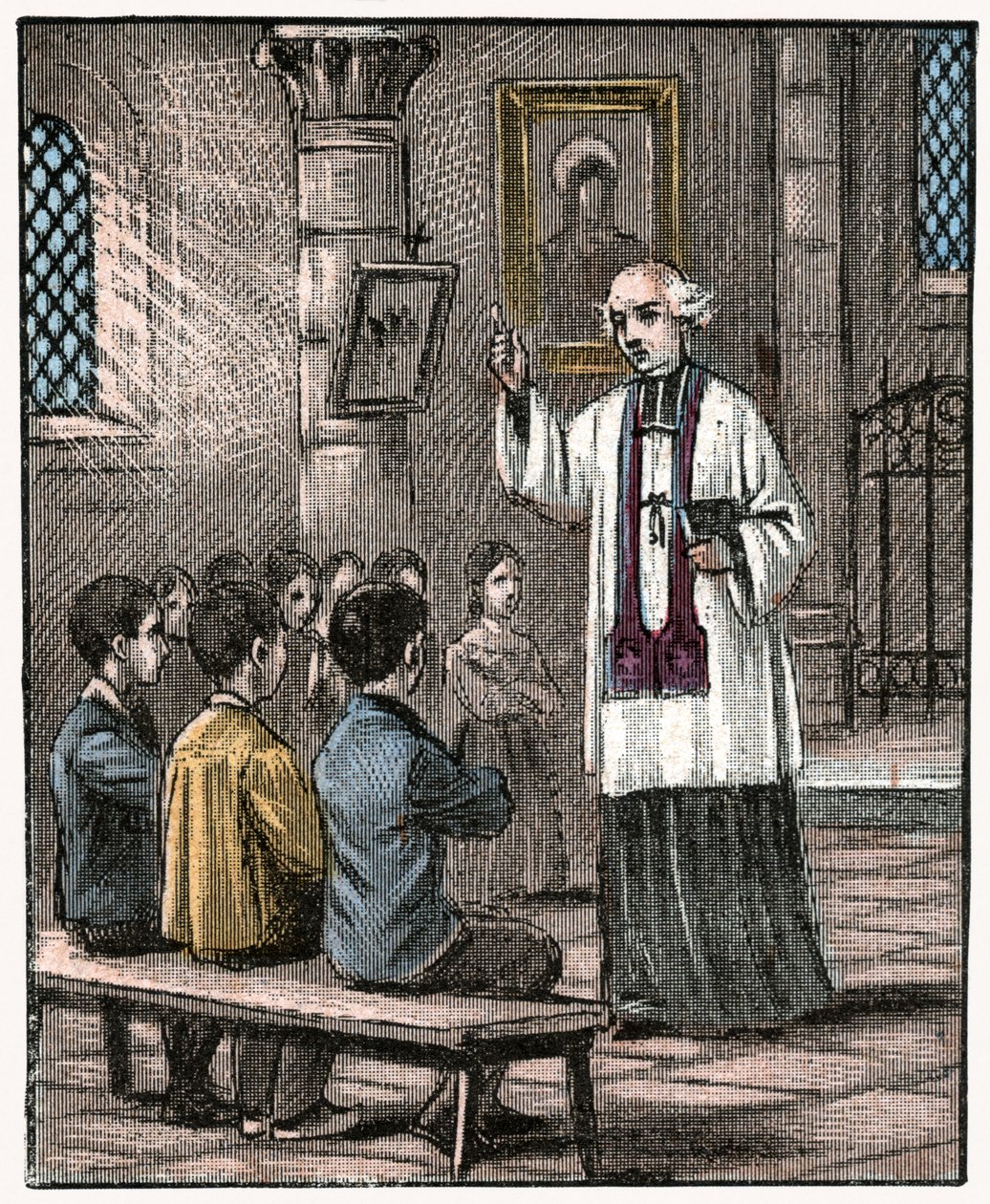 První přijímání, kolem roku 1880 (tisk) od Louis Maitrejean
