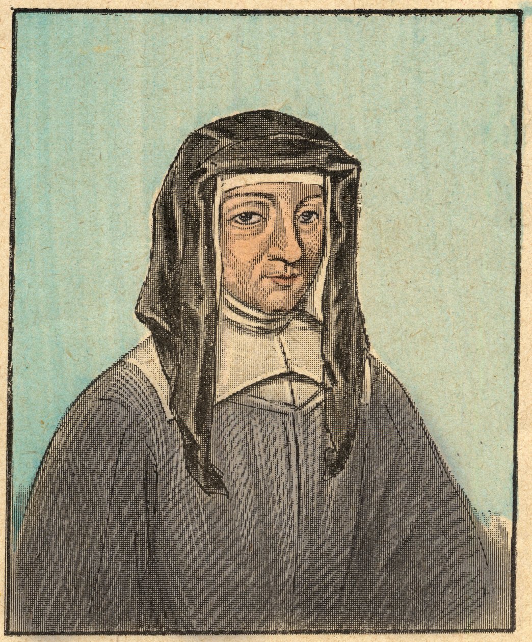 Portrét Louise de Marillac (Louise Le Gras) (1591-1660) - rytina z „“ Náboženské učení očima. Báječné album“ Louis Maitrejean a Georget Ramond - Francie 1910 od Louis Maitrejean