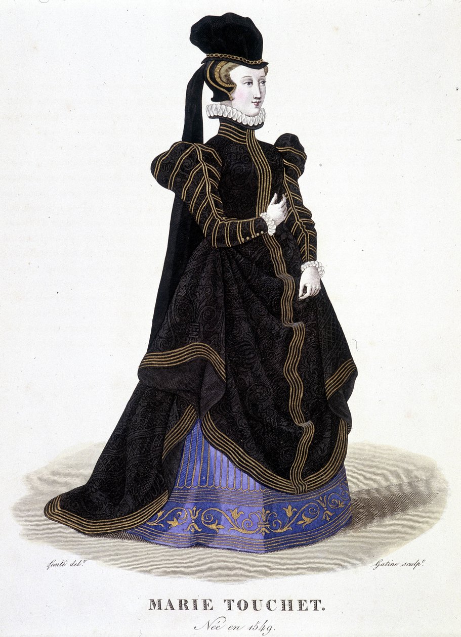 Portrét Marie Touchetové (1549-1638). Ve „“francouzské galerii slavných žen““ od Louis Marie Lante