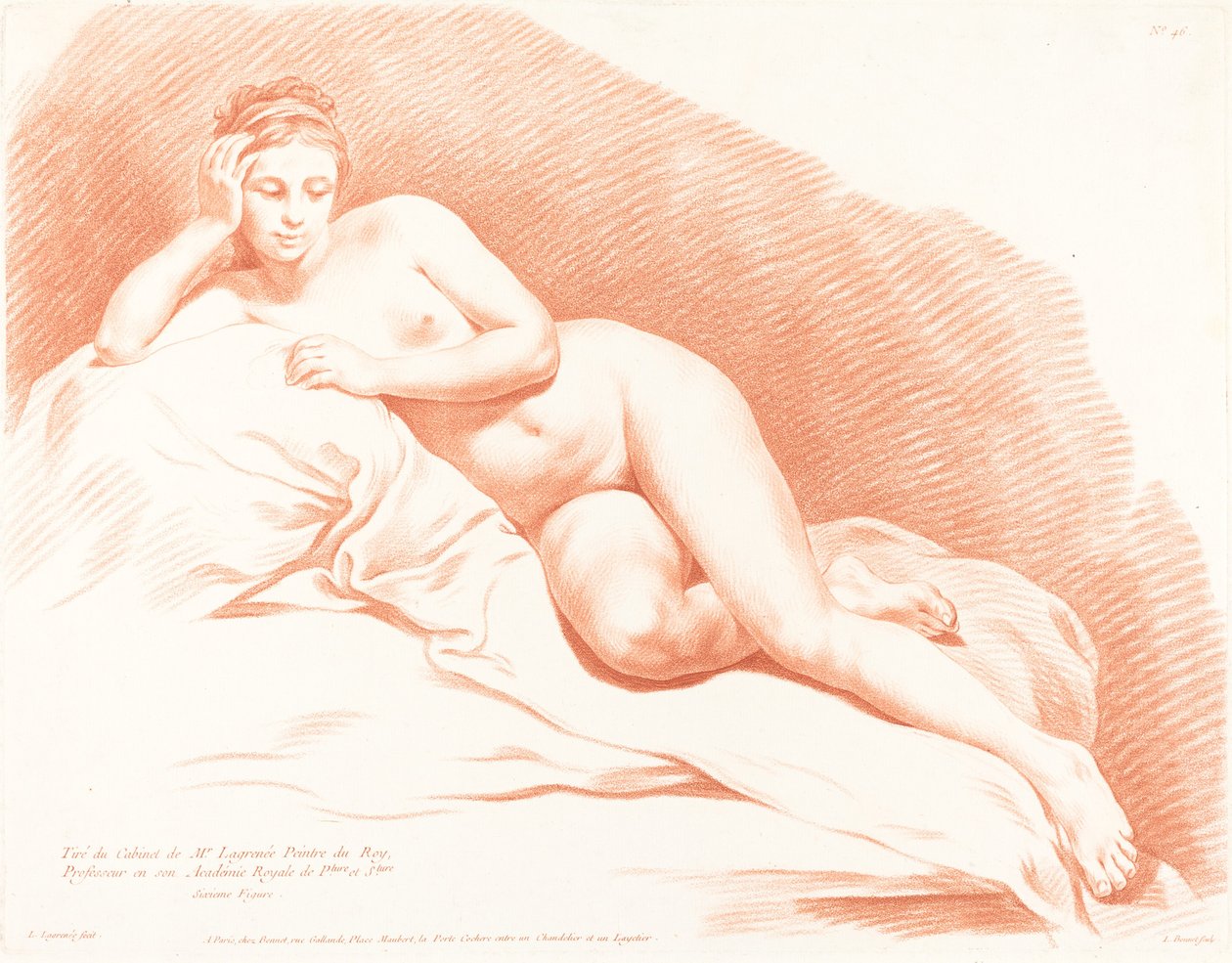 Ležící ženský akt, 1771. od Louis Marin Bonnet