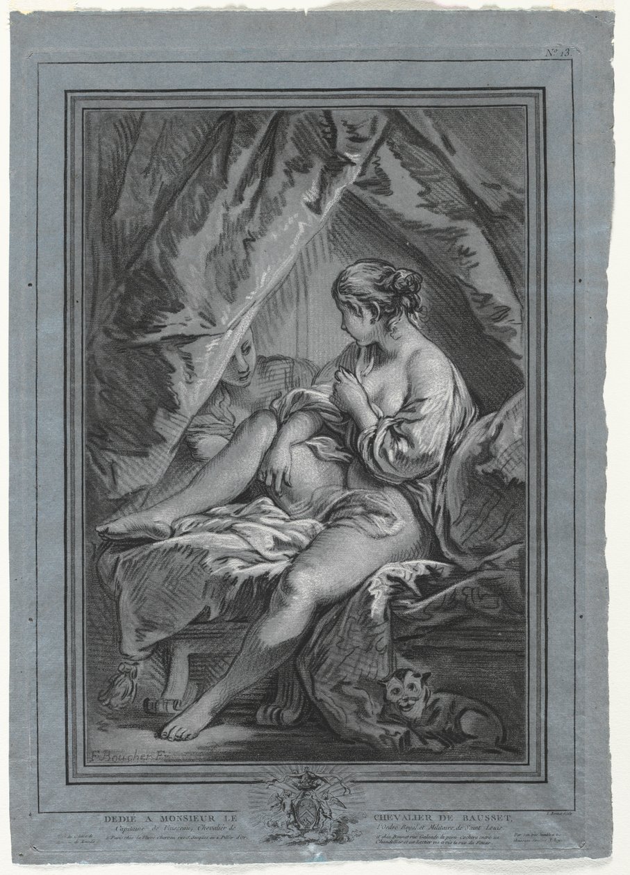 Mladá žena sedící na posteli, 1764-1767. od Louis Marin Bonnet