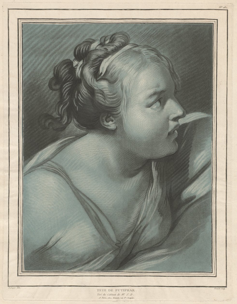 Tête de Putifar (hlava Potifarovy manželky) od Louis Marin Bonnet, after Jean Baptiste Deshays
