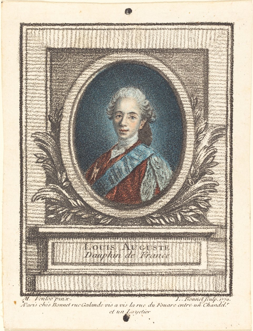 Louis-Auguste, dauphin z Francie od Louis Marin Bonnet after Louis Michel Van Loo