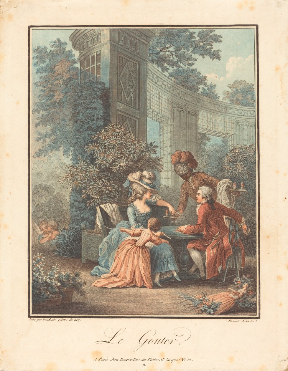 Odpolední čaj od Louis Marin Bonnet after Pierre Antoine Baudouin