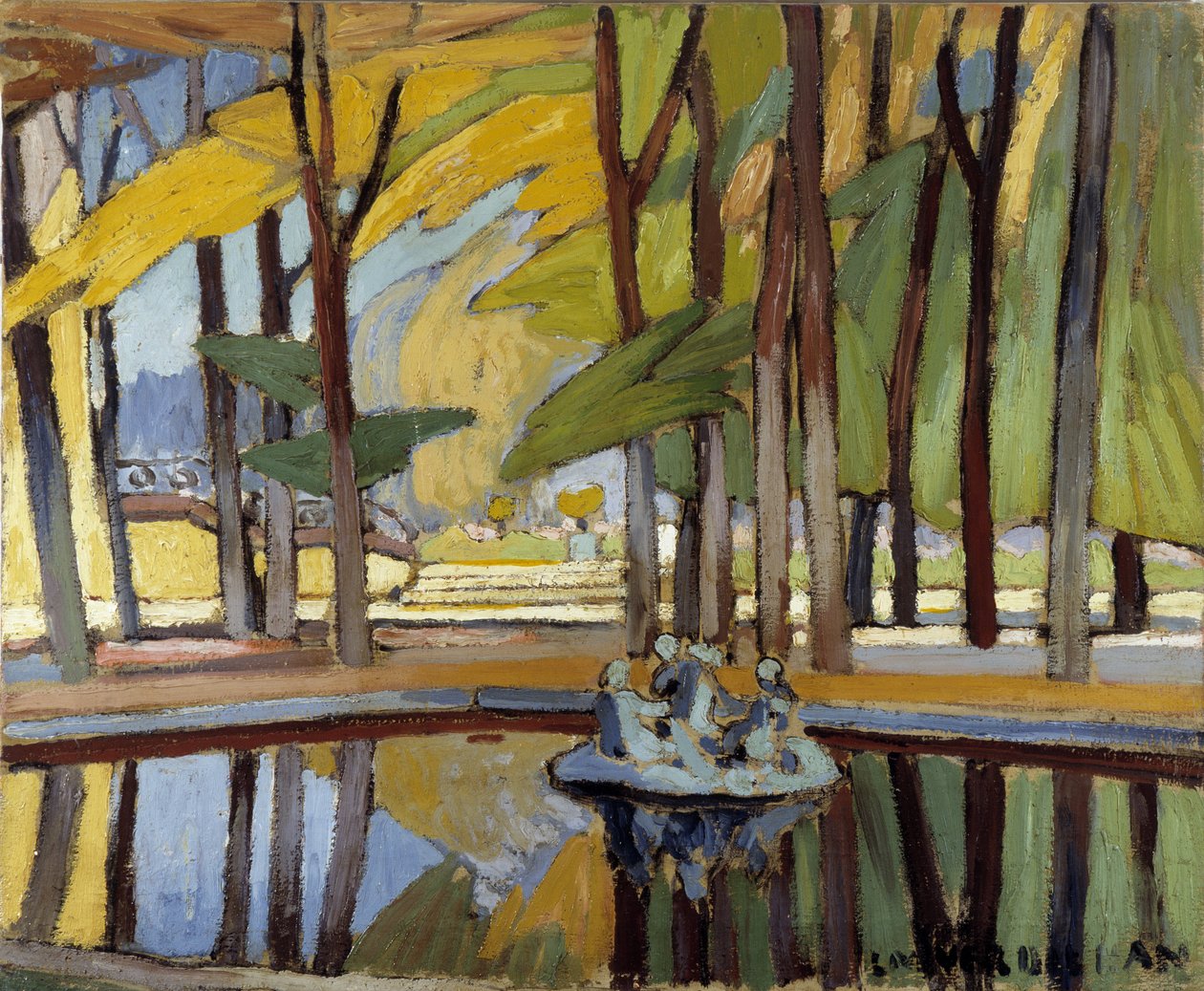 Umyvadlo v parku Versailles Malba Louise Mathieu Verdilhana (1875-1928) 20. století Povinná zmínka: Založení sbírky, Provence, Marseille od Louis Mathieu Verdilhan