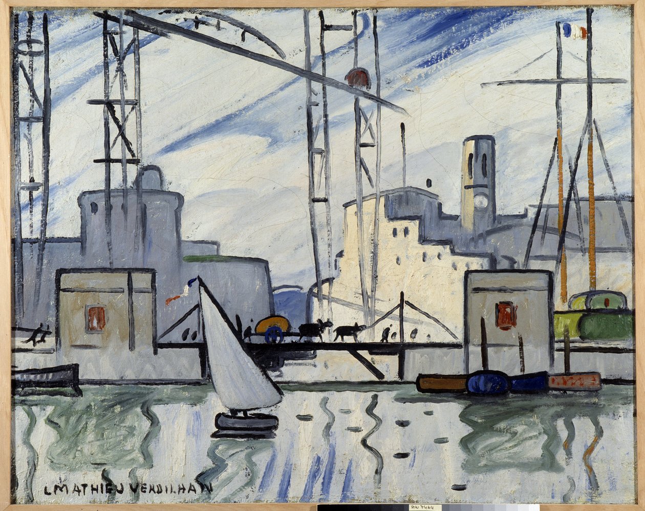 Marseille, trajektový most Obraz Louis Mathieu Verdilhan (1875-1928) ca. 1918-1920 Musee Cantini, Marseille od Louis Mathieu Verdilhan