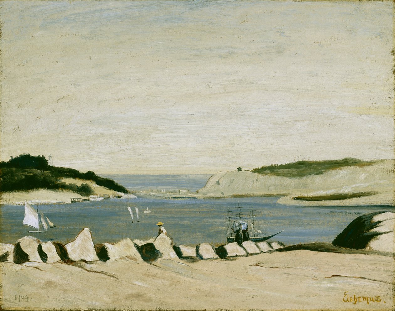 Coast Scene, 1909 (olej na papíře, nalepeno na plátně) od Louis Michel Eilshemius