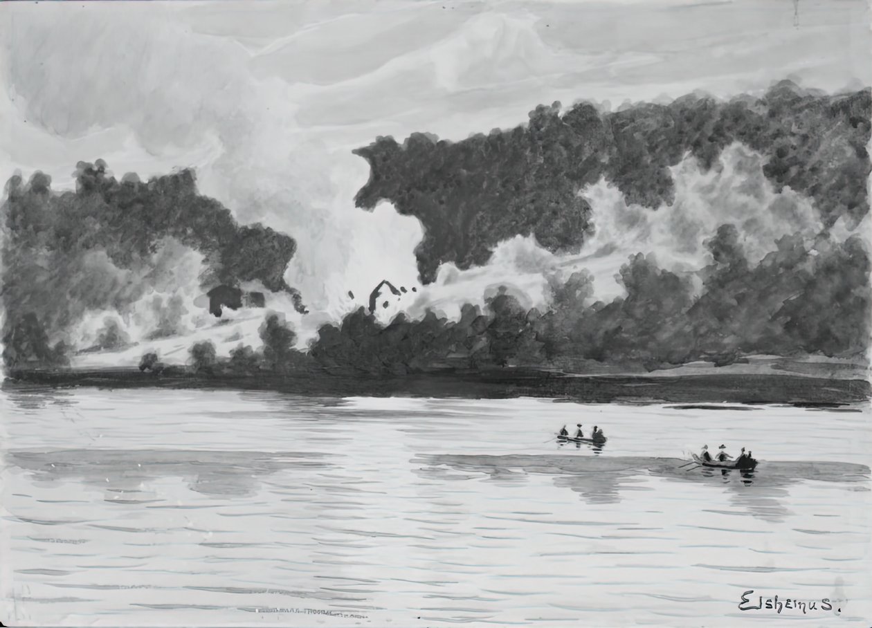 Oheň viděn z East Lyme, Connecticut, 1900. od Louis Michel Eilshemius
