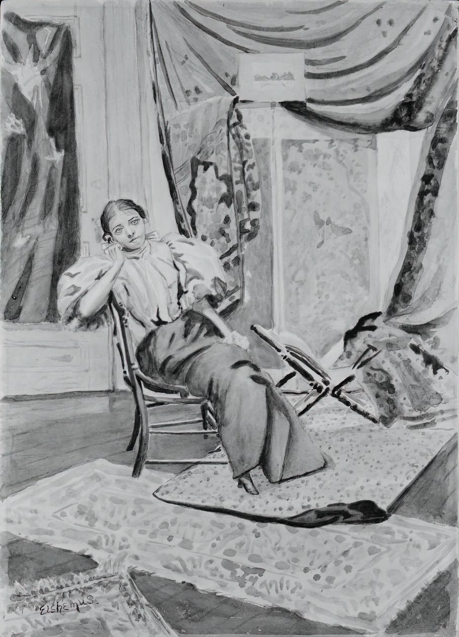 Dívka na židli, c. 1891. od Louis Michel Eilshemius
