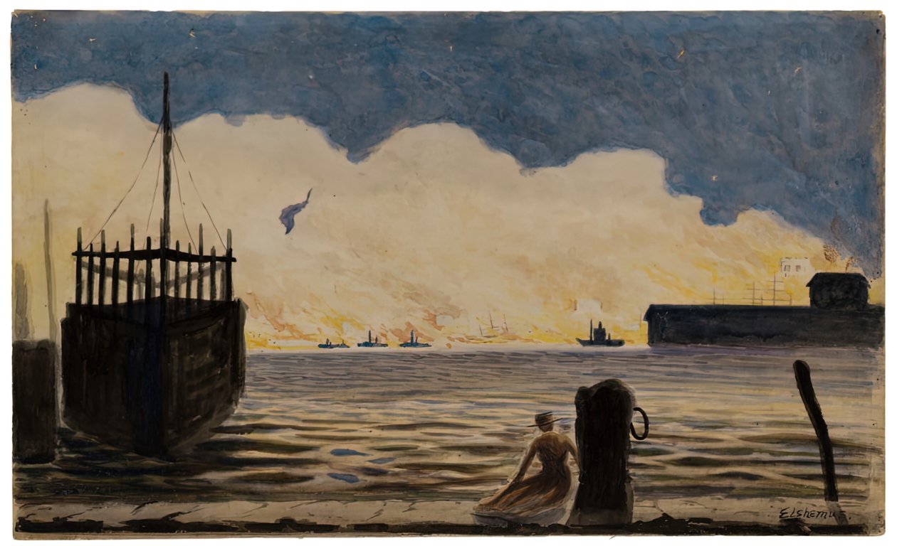 Dívka na molu, c. 1900. od Louis Michel Eilshemius