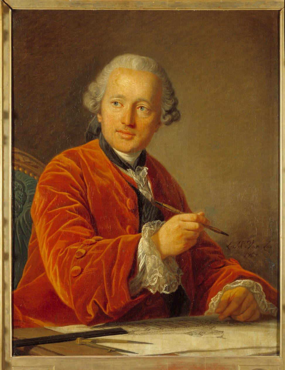 Portrét Germaina Soufflota (1713-1780) architekta Pantheonu Obraz Louis Michel van Loo (1707-1771) 18. století 0,79x0,62 m od Louis Michel van Loo