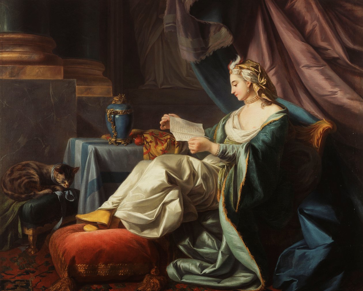 Mladý sultán čte dopis, od Louis Michel van Loo