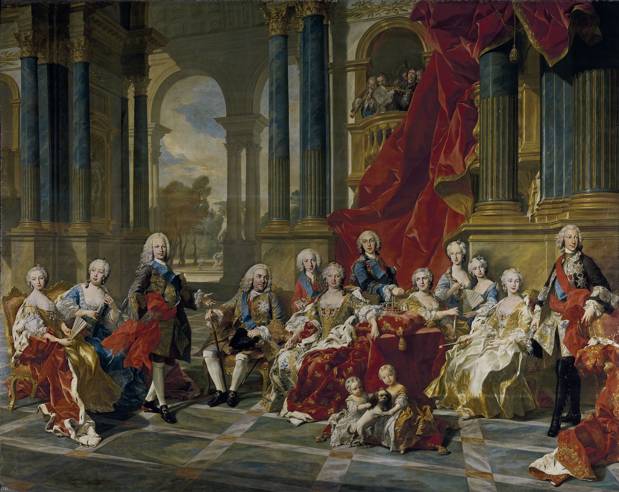 Rodina Filipa V., španělského krále, 1743 od Louis Michel van Loo