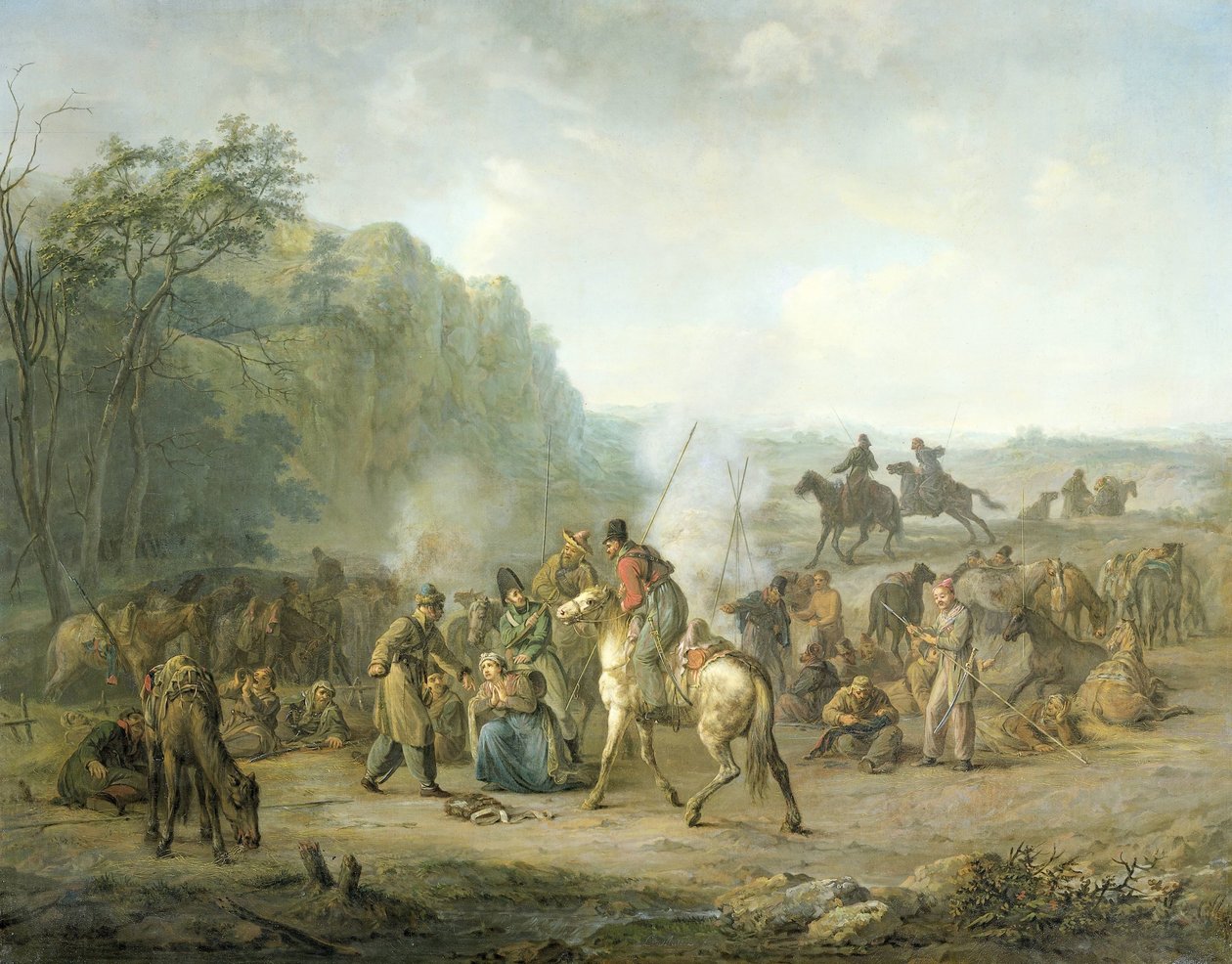 Kozácký bivak, 1813 od Louis Moritz