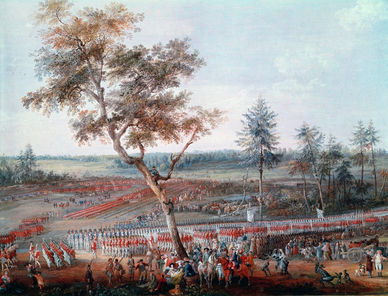 Obléhání Yorktownu 19. října 1781. Detail (olej na plátně od Louis Nicolas van Blarenberghe