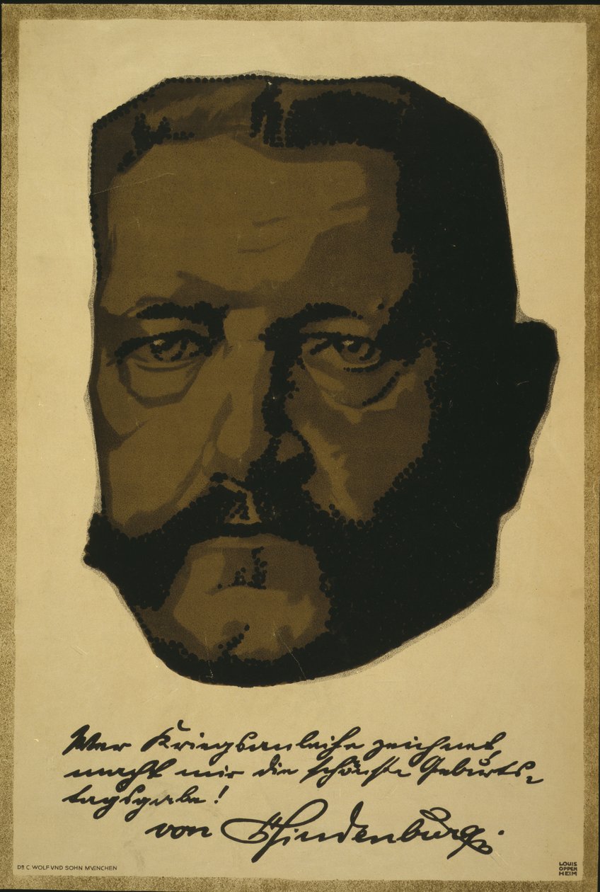 Portrét generála polního maršála Paula von Hindenburga od Louis Oppenheim