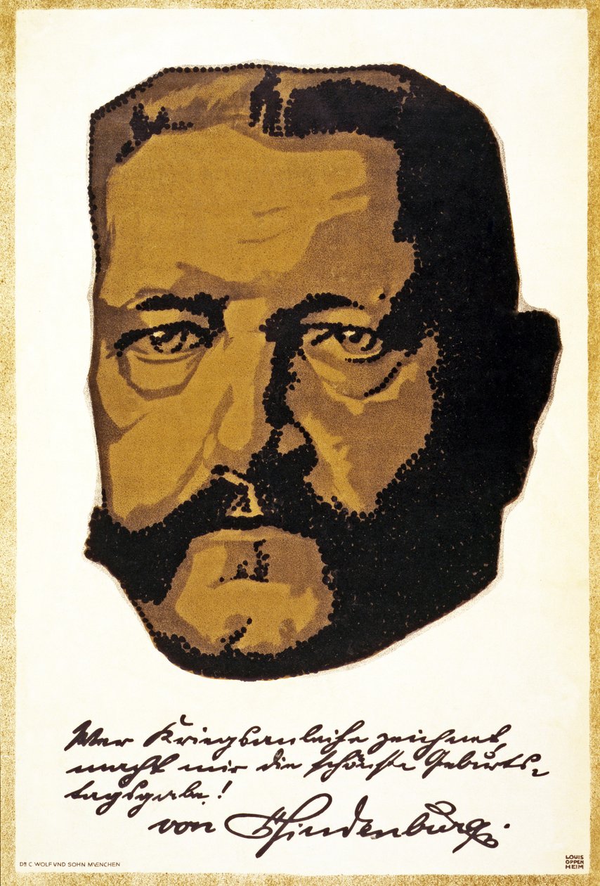 Portrét generála polního maršála Paula von Hindenburga, hospoda. Mnichov, 1917 od Louis Oppenheim