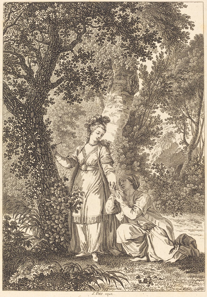 Nevěsta krále Garbe: Strom od Louis Petit after Jean Honoré Fragonard